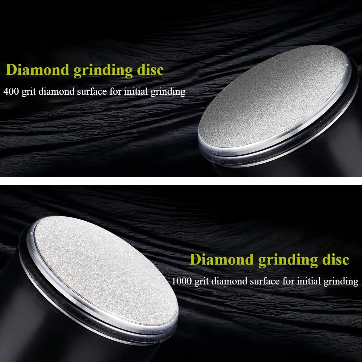 Knife Sharpener Set Rolling Tumbler Sharpening Stone Kit,2-Angle Double Diamond 400 1000 Discs Kitchen Sharpening System for Steel Knives and Scissor
