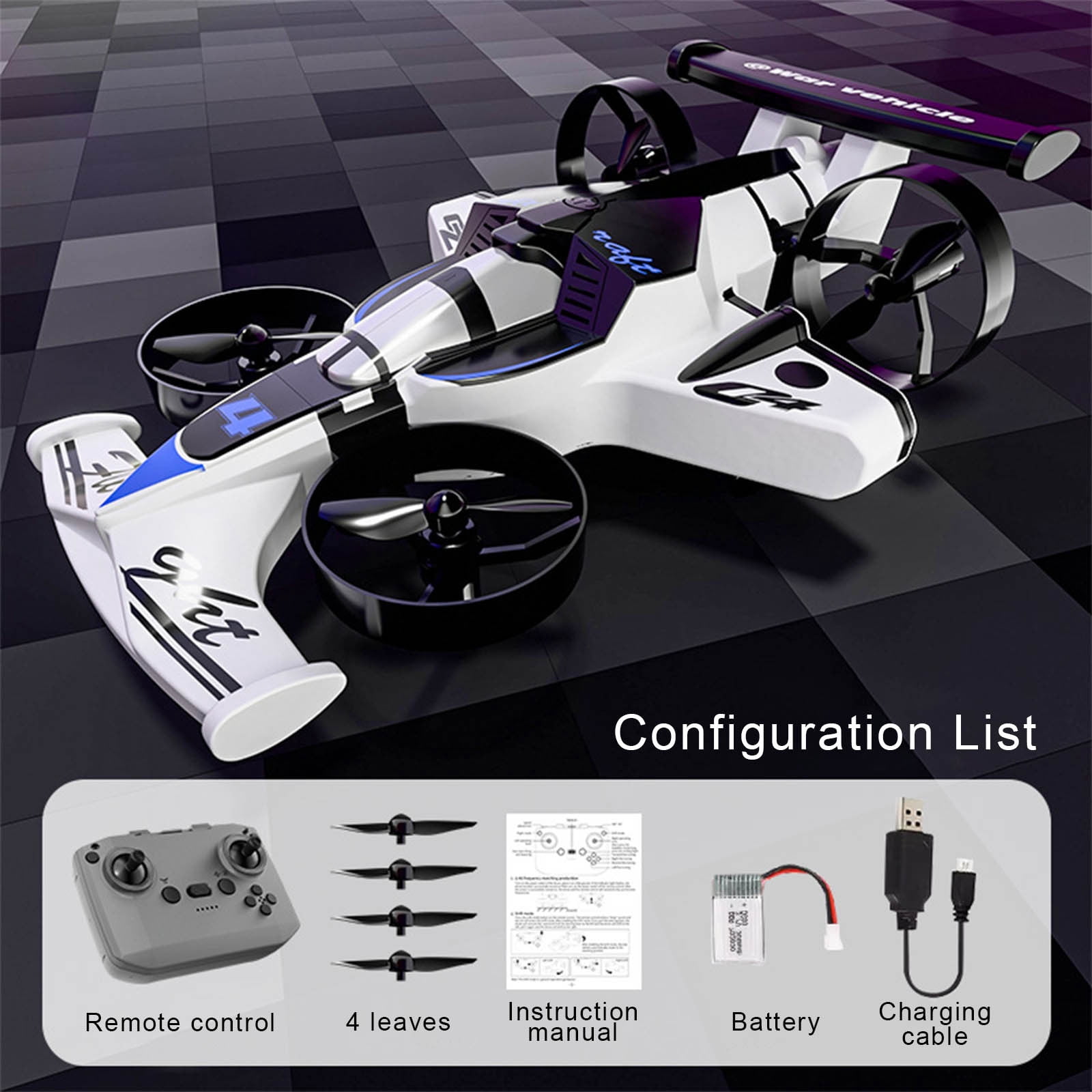 2-in-1 Air Flying RC Car, Qiopertar Under $5 Mode RC Car With Air Flying Remote Control Foam Stunt Car Sensor LED Lights Rechargeable Crash Toy For KidsAnd Adults