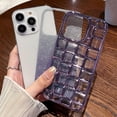 thumbnail image 3 of Compatible with iPhone 14 Pro Max Case, Bling Cute 3D Grid Desgin Sparkle Gradient Plating Phone Case for Women/Girls Soft TPU Shockproof Raised Bumper Corners Protective Cover Case, Pink, 3 of 9