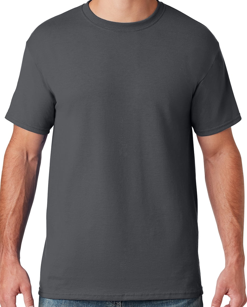 Mens Moisture-Wicking Cotton/Poly T-shirt, 2XL Charcoal Grey - Walmart.com