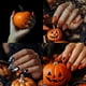 thumbnail image 4 of Juego de 5 placas para estampar uñas con diseño de calabaza. Plantillas de acero inoxidable para estampar uñas., 4 of 7