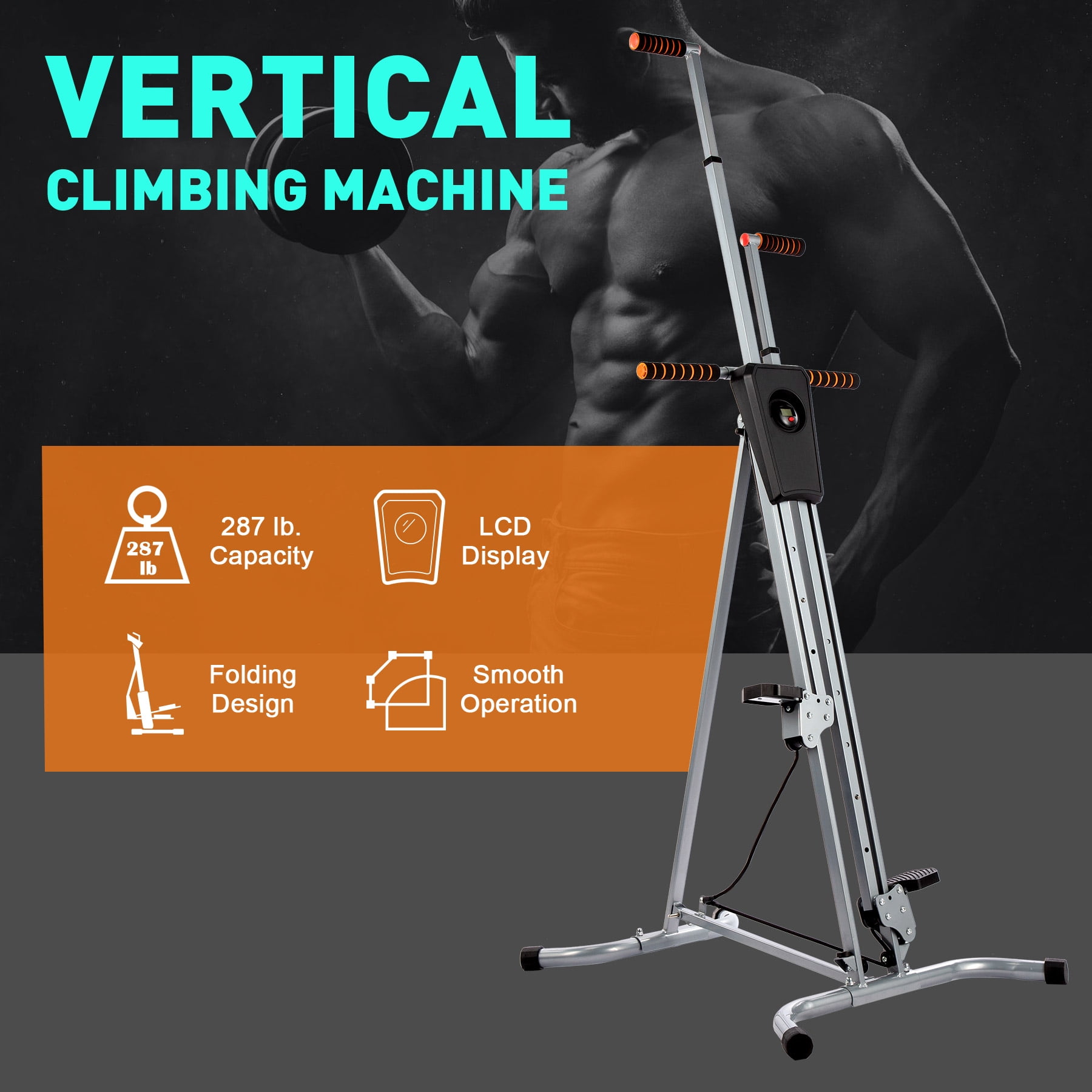 Details about   2 in 1 Vertical Climber Machine Exercise Equipment Stepper Cardio Fitness Gym US 
