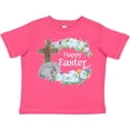 thumbnail image 3 of Inktastic Happy Easter with Cross and Flowers Boys or Girls Toddler T-Shirt, 3 of 5