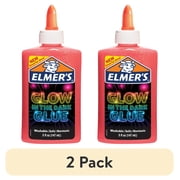 (2 pack) Elmer’s Glow-in-the-Dark Liquid Glue, Washable, Pink, 5oz