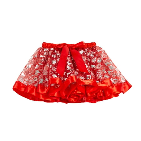

Toddler Baby Girls Christmas Princess Tutu Skirt High Waist Layered Tulle Sparkle Skirt Fancy Birthday Dance Dress
