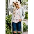 thumbnail image 2 of Wenseny Floral T-shirts for Women Ruched Short Sleeve Round Neck Casual Blouse Tan M, 2 of 5