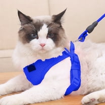 Tvtnvo Dog Harness with Leash Adjustable Breathable Mesh Reflective No Escape Chest and Back Support for Daily Walks Vet Trips and Travel with Long Lasting Nylon Leash Blue 7.5x4.1.2x3in