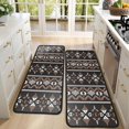thumbnail image 4 of Kitchen Rugs Sets Of 2,Brown Striped Geometric Pattern Anti Fatigue Kitchen Mat Rugs Non Slip Washable,Decorative Kitchen Floor Mats for Kitchen,Sink,Laundry,17"x47"+17"x47", 4 of 5