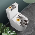 thumbnail image 2 of HELLHERO Zebra Floral Pattern Stylish Polyester Bathroom Toilet Lid Cover Soft Durable Toilet Seat Cover Set Stretch for Bathroom, 2 of 8