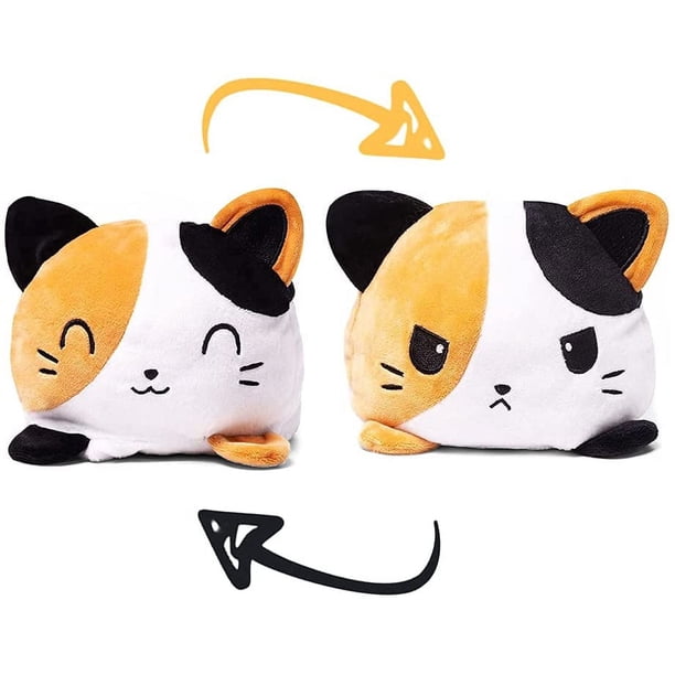Juguetes de peluche para gatos, reversibles, de doble cara, con un toque emotivo (amarillo)