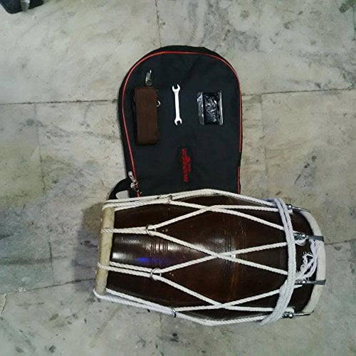 Wooden Indian Folk Musical Instrument Dholak Drum Tied Rope