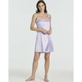 thumbnail image 2 of Real Essentials 3 Pack: Women's Lingerie Satin Lace Spaghetti Strap Nightgown Sexy Chemise Nightwear Nightie, 2 of 6