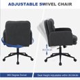 thumbnail image 6 of FLYSKY Adjustable Height Home Office Chair, Upholstered Low Back Ergonomic Desk Chair with Wheels, Modern Swivel Chair, Gray, 6 of 7