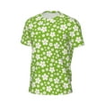 thumbnail image 6 of Wukai Green White Flowers Print Men's Short-Sleeved Mesh T-Shirt,Quick-Dry Short Sleeve Workout T-Shirt-, 6 of 8