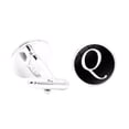 thumbnail image 1 of pitrice 1 Pair Men's Letter Cufflink Wedding Formal Initial Alphabet Stainless Steel Cufflink, Letter Q, 1 of 8