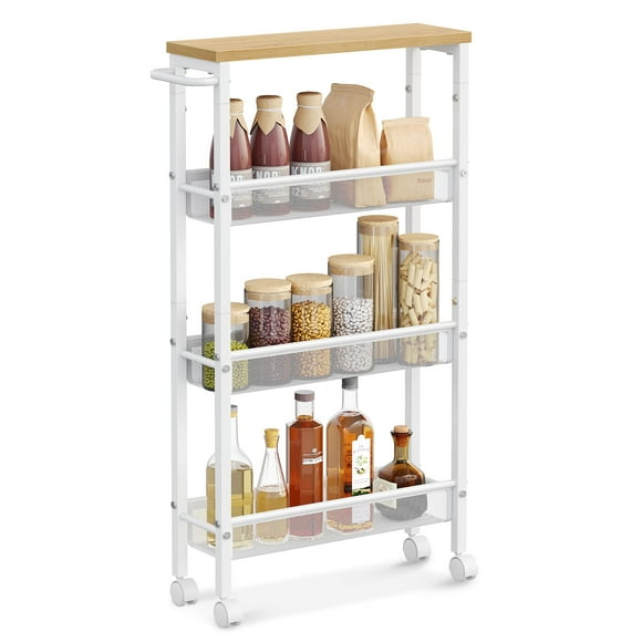 Carrito para muebles VASAGLE ULRC032W09 13x45x77 cm 2,8 kg blanco