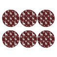 thumbnail image 2 of Fuzoiu Plaid Reindeer Snowflakes Print Leather Coasters Set,Drink Coasters Set of 6,for Tabletop Protection, Durable PVC Coasters,Home Décor and Housewarming Gift,Round Shape, 2 of 7