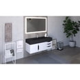 thumbnail image 6 of Nile 48" White Wood Floating Vanity with Black Top and Black Trim, 6 of 8