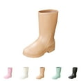 thumbnail image 3 of XIMIN Women's Mid Calf Rain Boots Waterproof Garden Shoes Slip on Rubber Boots Lightweight Rubber Fashion Boots in Gardening with Glossy in Outdoor (37, Khaki), 3 of 3
