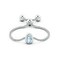 thumbnail image 2 of ANGARA Natural Bezel-Set Oval Aquamarine Bolo Ring in 14K White Gold for Women (Size-4x3mm) | March Birthstone, Birthday, Anniversary, Jewelry Gift for Women | Natural Aquamarine Ring, 2 of 9