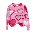 thumbnail image 2 of Aofany Valentine's Day Sweatshirt Women, Heart Print Sweatshirt, Crew Neck Long Sleeve Sweatshirts Ladies Casual Valentines Day Printed Long Sleeved Round Neck Tops, 2 of 4