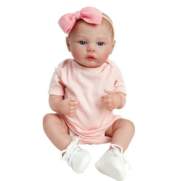 Realistic Reborn Baby Dolls Girl Silicone Full Body Vinyl 19 inch Newborn Baby Dolls Eyes Open Look Real for Age 3 
