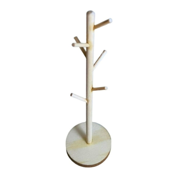 Perchero en Miniatura para 1:6, Organizador de Ropa para Abrigos Y Vestidos, Colgador de Ropa, Modelo de Escena DIY, Perchero en Color de la madera CUTICAT Perchero de casa de muñecas