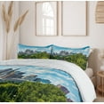 thumbnail image 6 of Ambesonne United States Duvet Cover Sets, Hartford Aerial, 2-Queen, Sky Blue Green Grey, 6 of 7