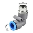 thumbnail image 2 of Elbow Push to Connect Air Fittings 12mm Tube OD  X 3/8PT Thread Pneumatic Connectors Grey, 2 of 3