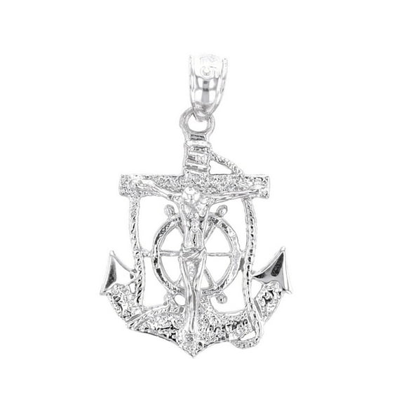Sterling Silver Mariners Anchor Crucifix Pendant