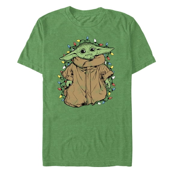 Men's Star Wars: The Mandalorian Christmas Grogu Lights  Graphic T-Shirt