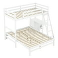 thumbnail image 6 of Euroco Twin over Full Bunk Bed with Desk and Drawers for Kids Teens Bedroom, White, 6 of 13