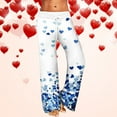 thumbnail image 2 of ketyyh-chn99 Valentines Day Womens Insulated Pants Womens Slacks Valentine's Day Printed Love PrintHome Trousers Drawstring Waist Wide Leg Slacks, 2 of 4