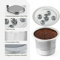 thumbnail image 3 of CHUANK Tasses K Réutilisables en Acier Inoxydable pour & K-Cups Rechargeables à Cinq Trous Dosettes Filtrantes à Café en Acier Réutilisables pour Cafetière K eurig Lot de 2 SSKCUP-2, 3 of 5