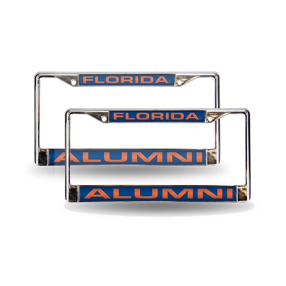 University of Florida Gator's Alumni Chrome Laser Cut (Set of 2) License Plate Frames