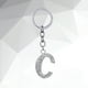 thumbnail image 3 of EeaseMX Llavero con letras del alfabeto, sencillo y elegante, de metal con diamantes de imitación, colgante para bolso, regalo de cumpleaños (letra C), 3 of 7