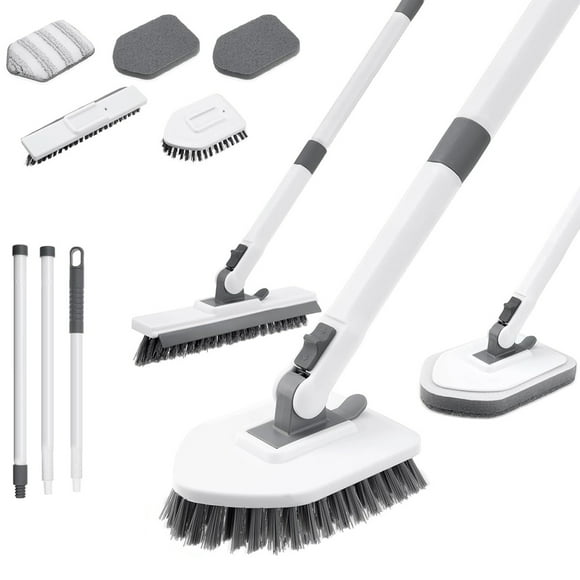 Multipurpose Shower Mop, High Efficient Cleaning Non-Scratch Experience For Bathroom Kitchen Bathtub Glass Tile Sink Wall, Shower Cleaning Brush With Extendable Handle (52")