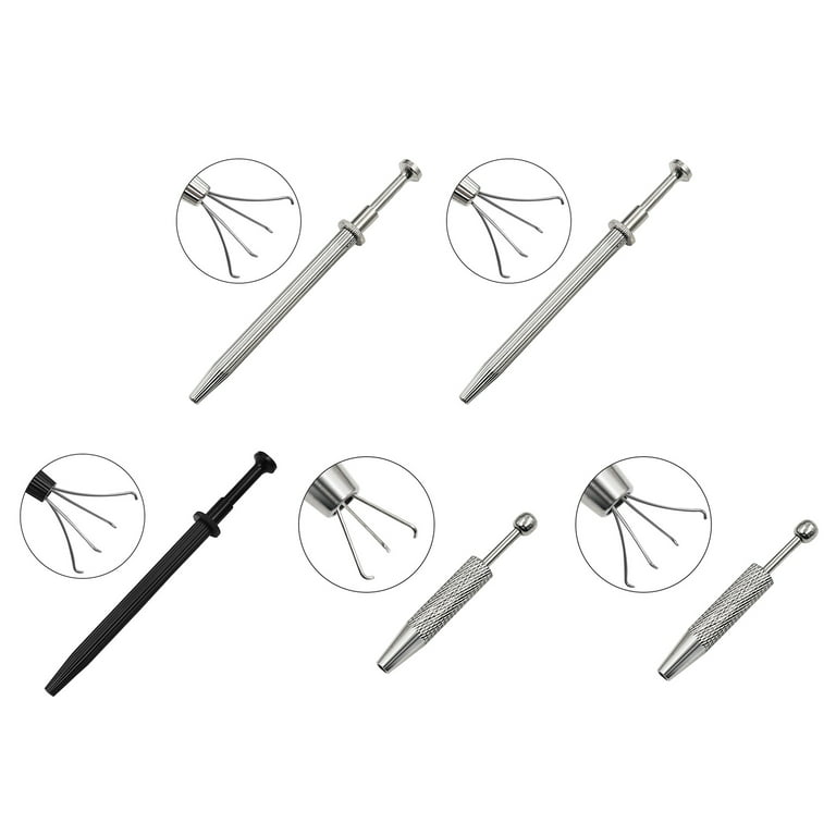 Tattoo Bead Ball Grabber Prong Holder Professional Diamond Holder Pick-up  Tool Body Piercing Tool with 4 Claw Tattoo Accessory Stainless Steel Pearl