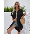 thumbnail image 7 of jinghuiyue Womens Swimsuit Cover Up Shirt Dress Button Down Short Sleeve Beach Bathing Suit Coverup L, 7 of 7