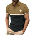 thumbnail image 2 of Men's Shirts Summer Casual Shirts Fashion Vintage Print T-Shirt Button Shirt Slim Sports Blouse Plus Size Men Turndown Collar Short Sleeve Top, 2 of 5
