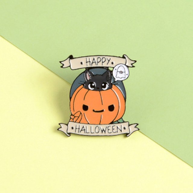 Héliisoer Halloween Broche de Citrouille Automne Mignon Drôle et Amis