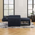 thumbnail image 7 of 3 In 1 Convertible Sleeper Chair Sofa Bed,Pull out Couch Adjustable Chair with Pillow,Adjustable Sofa Lounger Chair Single Bed Apply Living Room or Apartment,Dark Blue, 7 of 7