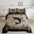 thumbnail image 3 of Feelyou Rustic Fish Print Bedding Comforter Set for Men, Western Happy Christmas Twin Comforter Sets, Hippie Wildlife Animal Reversible Bedding Set, Breathable Home Decor, 2 Pieces, 3 of 9