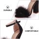 thumbnail image 3 of UPOUART 1Par Sandalias De Tacón Ancho Para Mujer Sencillo En Negro Material PU, 3 of 6
