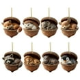 thumbnail image 5 of Forest Animal Acorn Ornaments, 2D Flat Acrylic Woodland Creature Figurines Inside Acorns, Rustic Christmas Tree Decorations for Holiday Home Party Decor（1PCS, N）, 5 of 5