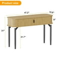 thumbnail image 3 of Console Table with Storage,47'Wood Sofa Table with Fluted Sliding Door,Foyer Table Entryway Table with Storage Space,Display Shelf for Living Room,Couch,Hallway,Foyer, 3 of 7