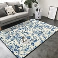 thumbnail image 3 of Area Rugs For Living Room Decor - Vintage Blue Floral Soft Anti Slip Throw Washable Rugs 5x7 For Bedroom, Indoor Carpet For Bedroom Living Room 80x58In, 3 of 7