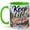 Green, variant on Keep Life Simple Coffee Mug, Lake Cabin Canoe and Sunset Mountain Design, 11 oz Ceramic Cup