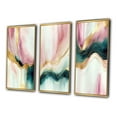 thumbnail image 3 of Designart "Pink and Green Geode Marble I" Abstract Marble Framed Wall Art Set Of 3 - Pink Modern Frame Gallery Set For Office Decor, 3 of 6