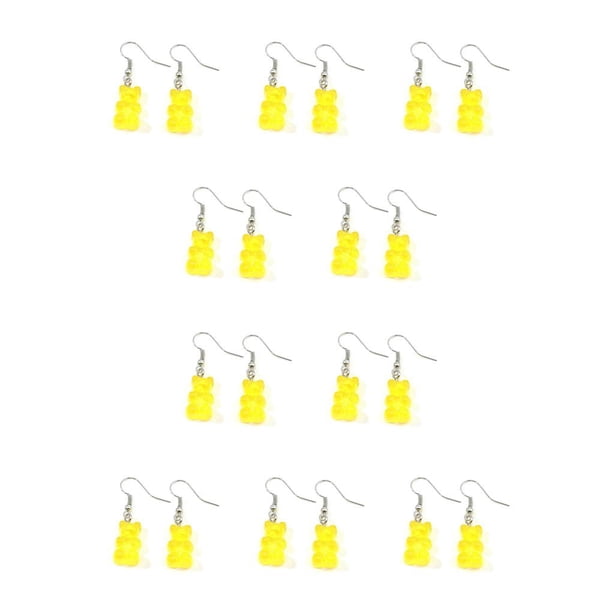 Guardurnaity Ear Stud Candy Color Lady Decoraciones Pendiente de gota Colgante Colgante Patrón largo Pendientes colgantes Suministro de fiesta Amarillo Amarillo 10piezas Guardurnaity CBP277653